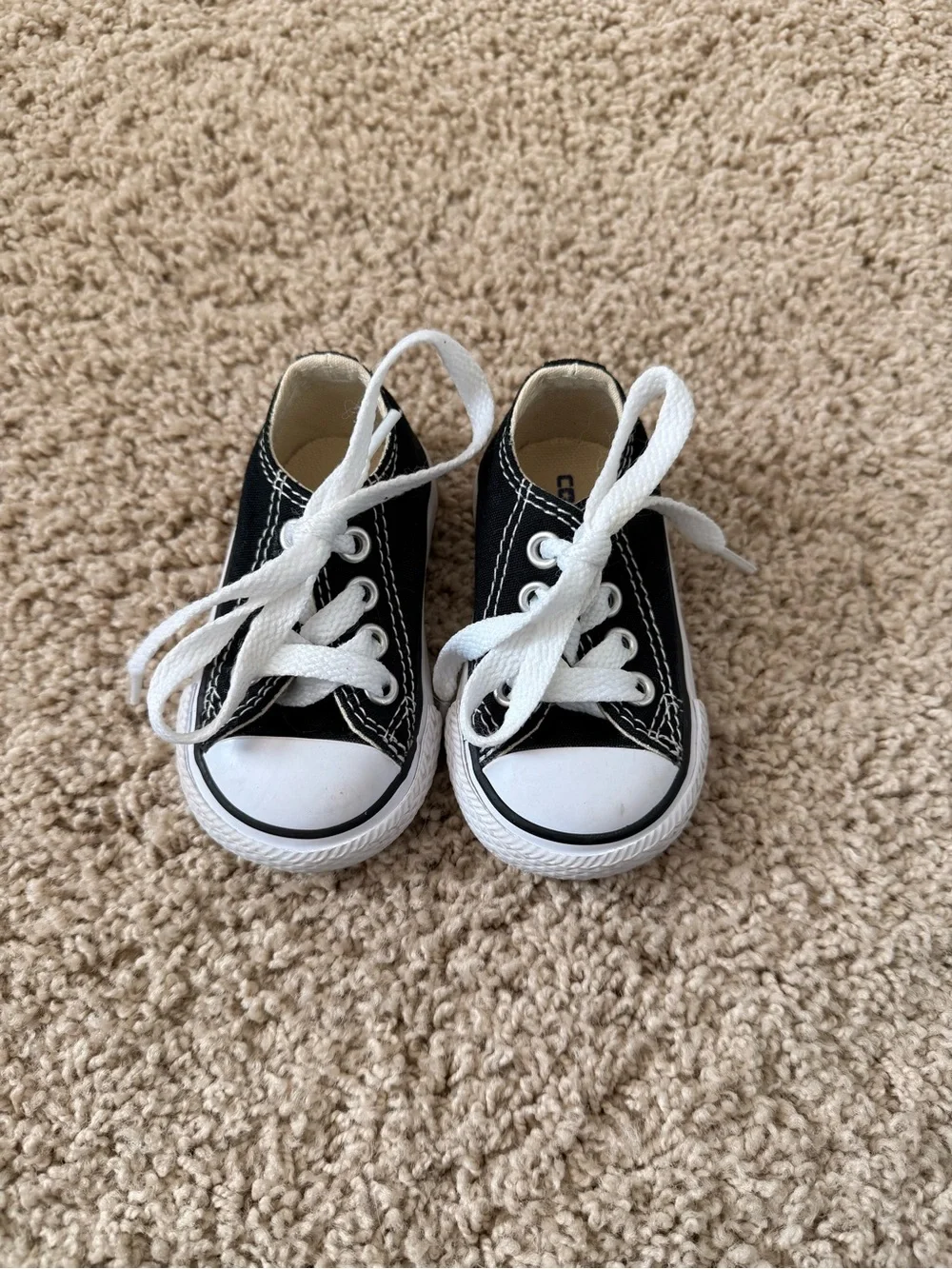 Black Canvas Kids Sneakers with White Laces